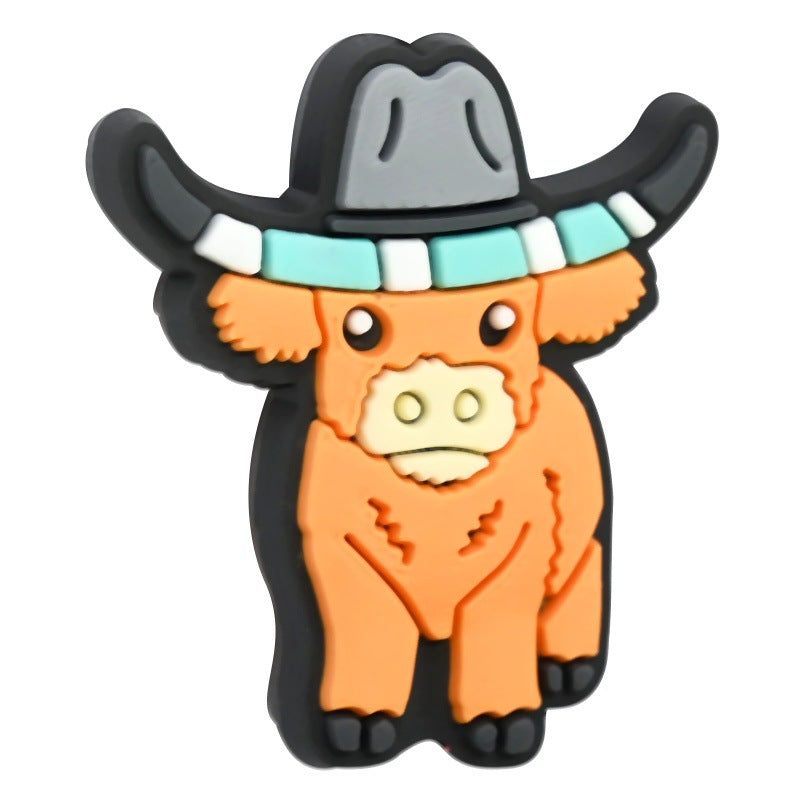 Wholesale Random 100pcs/pack  Highland Cow Series Student Stationery Decorative Beads